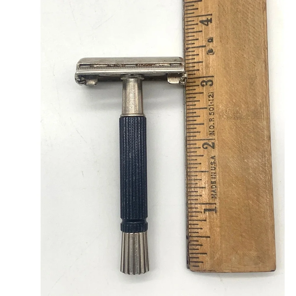 Gillette Super Speed Safety Razor Mens OS Black Silver Butterfly TTO Vintage